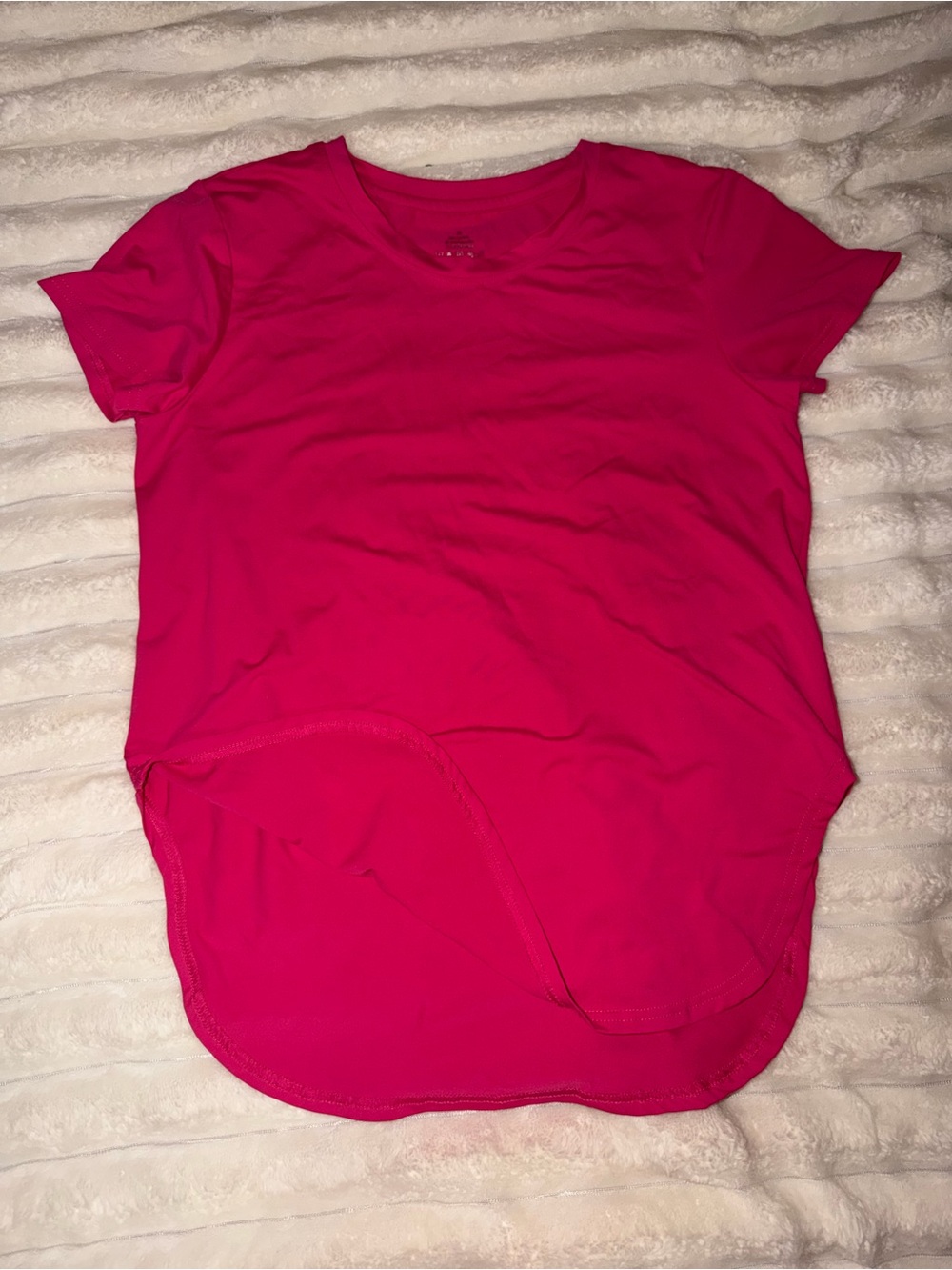 Amazon Women's Short Sleeve Crewneck Tee in Bright Fuchsia